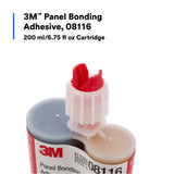 3M 08116 Panel Bonding Adhesive, Two-Part Epoxy, Black, 200 mL/6.75 fl oz Cartridge (7000045775) - 2