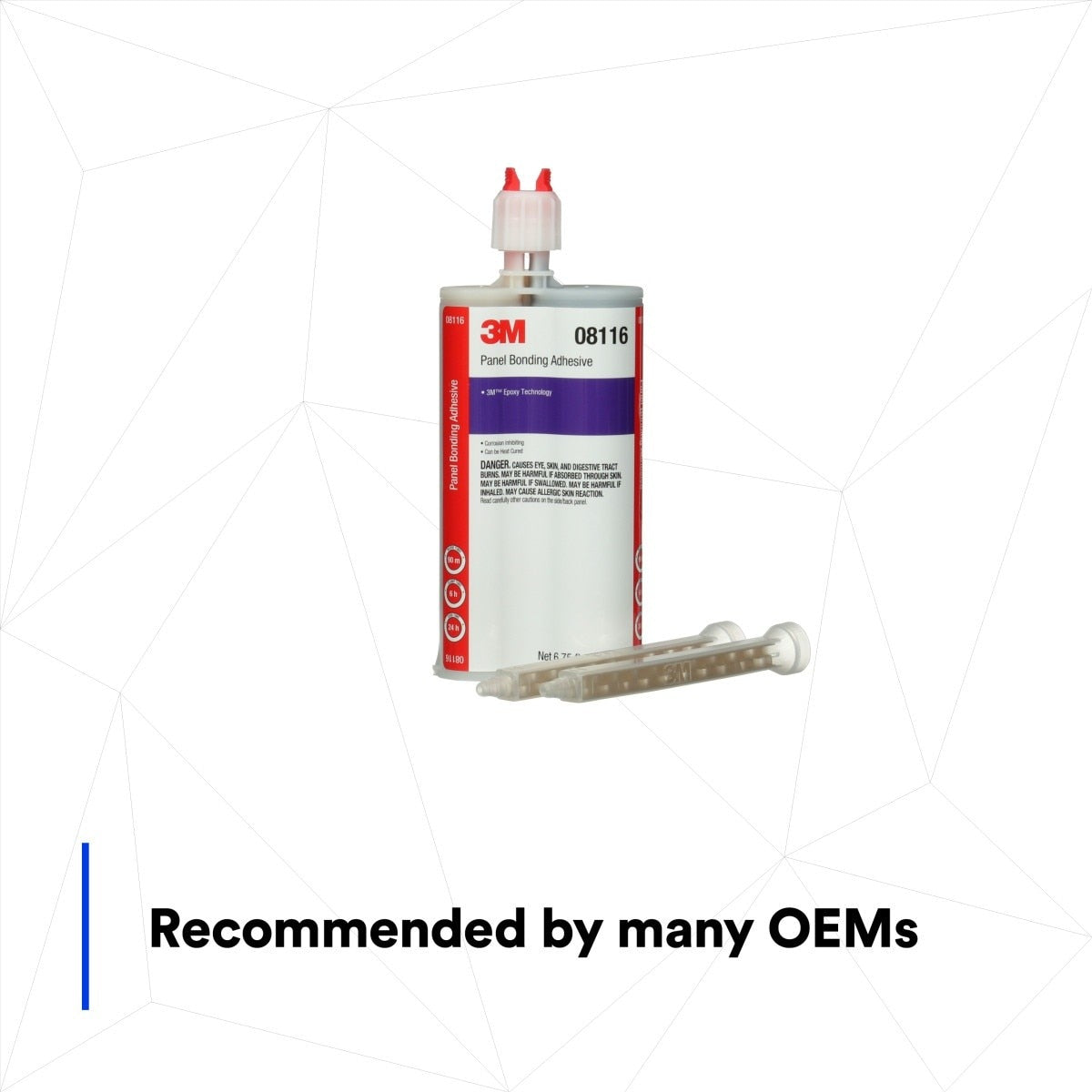 3M Panel Bonding Adhesive, Two-Part Epoxy, Black, 200 mL/6.75 fl oz Cartridge (08116) (7000045775) (6 Pack) - 4