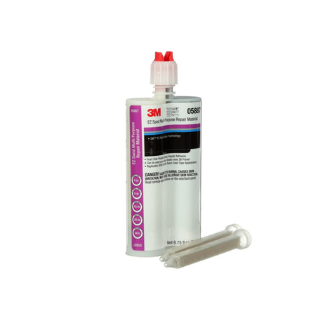 3M 05887 EZ Sand Multi Purpose Repair Material, Ready-To-Use Two-Part Epoxy Finishing Adhesive, White Gray, 200 mL 6.75 fl oz Cartridge (7000045776) - 3