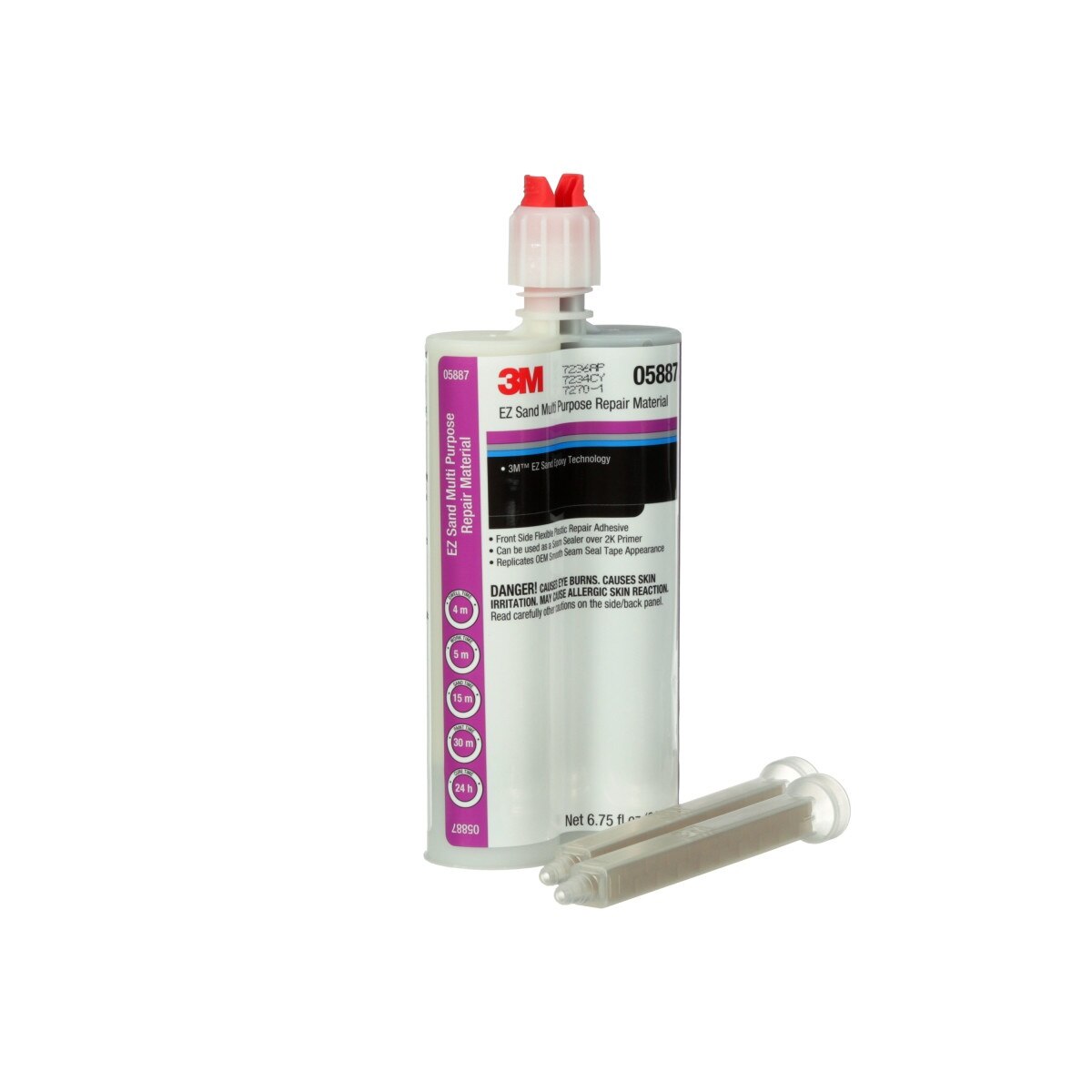 3M EZ Sand Multi Purpose Repair Material, Ready-To-Use Two-Part Epoxy Finishing Adhesive, White Gray, 200 mL 6.75 fl oz Cartridge (05887) (7000045776)  - (6Pack) - 3