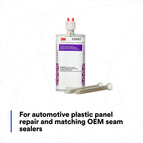 3M 05887 EZ Sand Multi Purpose Repair Material, Ready-To-Use Two-Part Epoxy Finishing Adhesive, White Gray, 200 mL 6.75 fl oz Cartridge (7000045776) - 6