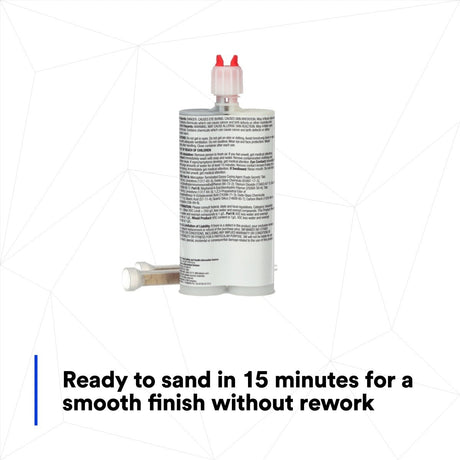 3M 05887 EZ Sand Multi Purpose Repair Material, Ready-To-Use Two-Part Epoxy Finishing Adhesive, White Gray, 200 mL 6.75 fl oz Cartridge (7000045776) - 7