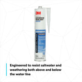3M 5200 6502 Marine Adhesive Sealant Mahogany 10 fl oz Cartridge Above/Below Waterline Flexible Permanent Bonding (7000045778)  - (12Pack) - 7