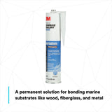 3M 5200 6502 Marine Adhesive Sealant Mahogany 10 fl oz Cartridge Above/Below Waterline Flexible Permanent Bonding (7000045778)  - (12Pack) - 8