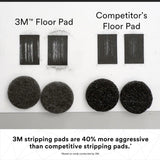 3M 7200 Black Stripper Pad, 17 in, Center Hole, Coarse, Low Speed 175-600 RPM (7000045882) (5 Pack) - 3