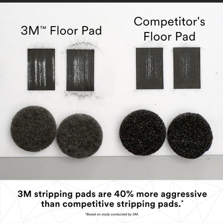 3M 7200 Black Stripper Pad, 17 in, Center Hole, Coarse, Low Speed 175-600 RPM (7000045882) (5 Pack) - 3