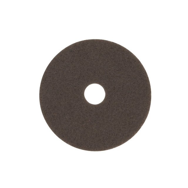 3M 7100 Brown Stripper Pad, Brown, 20 in, Center Hole, Medium (7000045902) (5 Pack)