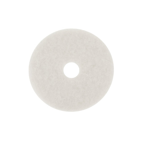 3M White Super Polish Floor Pad, Center Hole, Fine, 21 in (7000045913) (5 Pack)