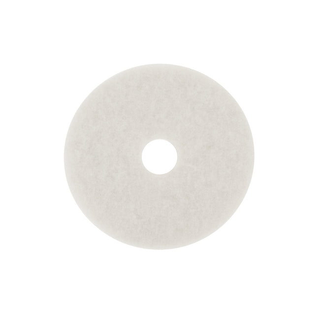 3M White Super Polish Floor Pad, Center Hole, Fine, 21 in (7000045913) (5 Pack)