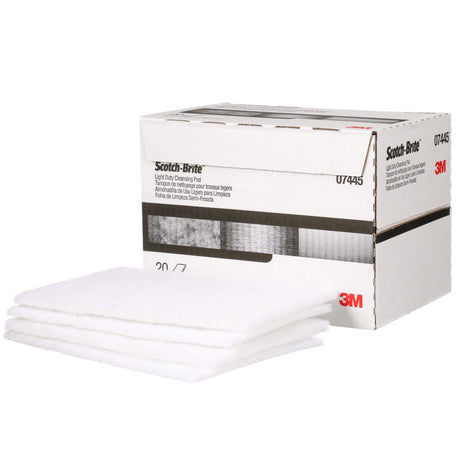 3M HP-HP 7445 Scotch-Brite Light Cleansing Hand Pad, Super Fine, White, 6 in x 9 in (7000045995) (60 Pack) - 3
