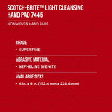 3M HP-HP 7445 Scotch-Brite Light Cleansing Hand Pad, Super Fine, White, 6 in x 9 in (7000045995) (60 Pack) - 8