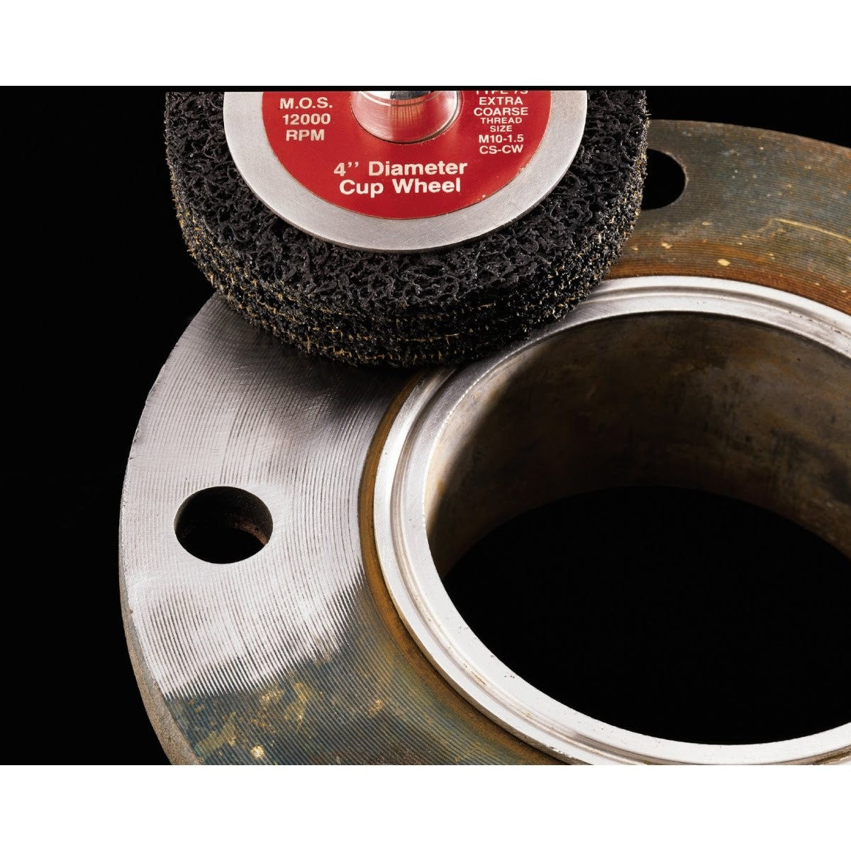 3M Scotch-Brite Clean and Strip Unitized Wheel, CS-UW, 7S Extra Coarse, Black, 6 in x 1 in x 1 in (7000046023) (2 Pack) - 4