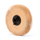3M RB-ZB Scotch-Brite Radial Bristle Disc Thin Bristle 6 Micron Peach 3 in x 3/8 in Center Hole (7000046161) (80 Pack) - 3