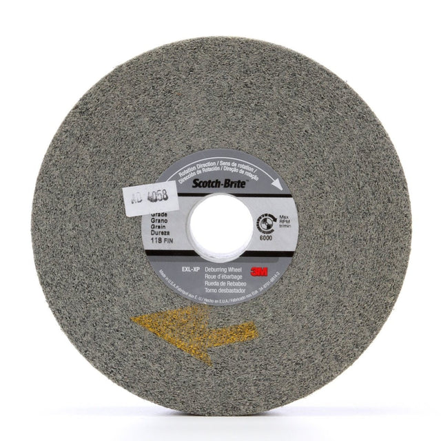 3M XP-WL Scotch-Brite EXL-XP Deburring Wheel, 11S Fine, Silicon Carbide, Gray, 6 in x 1 in x 1 in, 6000 rpm (7000046242) (3 Pack)