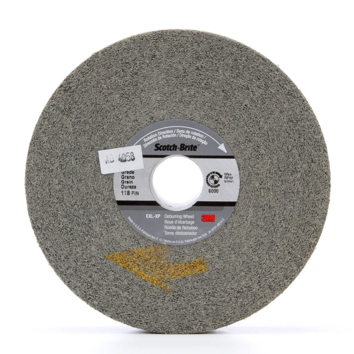 3M XP-WL Scotch-Brite EXL-XP Deburring Wheel, 11S Fine, Silicon Carbide, Gray, 6 in x 1 in x 1 in, 6000 rpm (7000046242) (3 Pack)