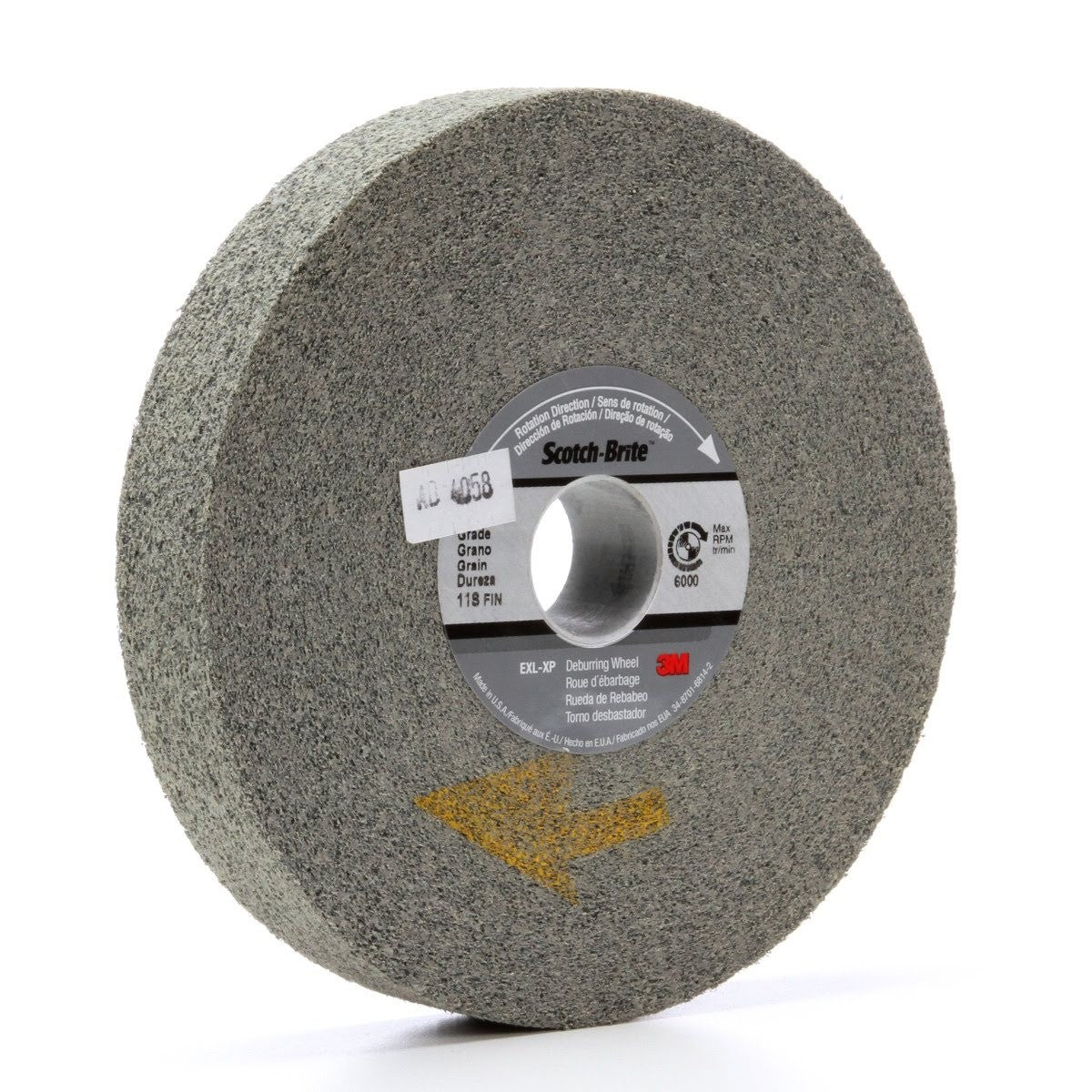 3M XP-WL Scotch-Brite EXL-XP Deburring Wheel, 11S Fine, Silicon Carbide, Gray, 6 in x 1 in x 1 in, 6000 rpm (7000046242) (3 Pack) - 2
