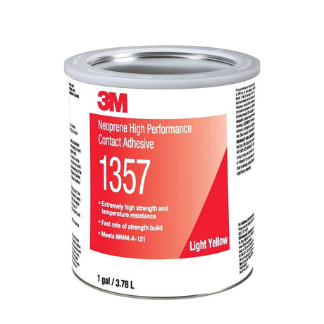 3M Neoprene High Performance Contact Adhesive Light Yellow 1 Gallon Canister (1357) (7000046325)  - (4Pack)