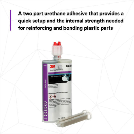 3M 4240 Semi-Rigid Plastic Repair, Two-Part Urethane Plastic Repair Adhesive, Dual Syringe, 200 mL Cartridge (7000046371)  - (6Pack) - 5