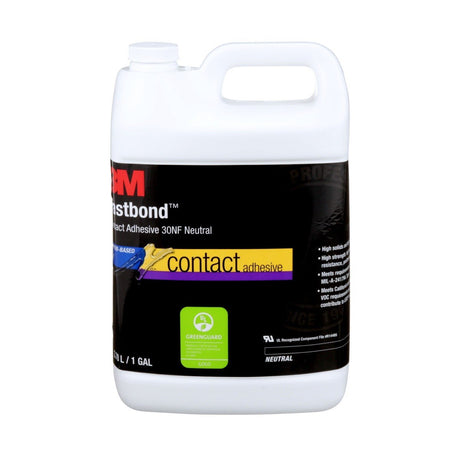 3M 30NF Fastbond Contact Adhesive, Neutral, Water-Based, 1 Gallon (21181) (7000046568)  - (4Pack)
