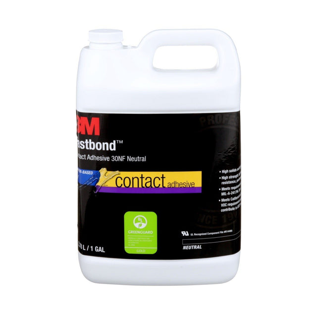 3M 30NF Fastbond Contact Adhesive, Neutral, Water-Based, 1 Gallon (21181) (7000046568)  - (4Pack)