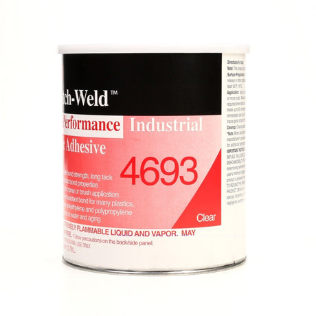 3M High Performance Industrial Plastic Adhesive, Light Amber, 1 Gallon (4693) (7000046575)  - (4Pack) - 3