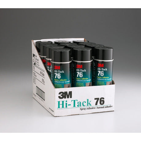3M 76 Hi-Tack Spray Adhesive, Clear, 24 fl oz Can Net Wt 18.1 oz (30026) (7000046589)  - (12Pack) - 4