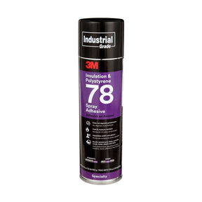 3M 78 41593 Polystyrene Foam Insulation Spray Adhesive, Clear, 24 fl oz Can, Net Wt 17.9 oz (7000046590)  - (12Pack)