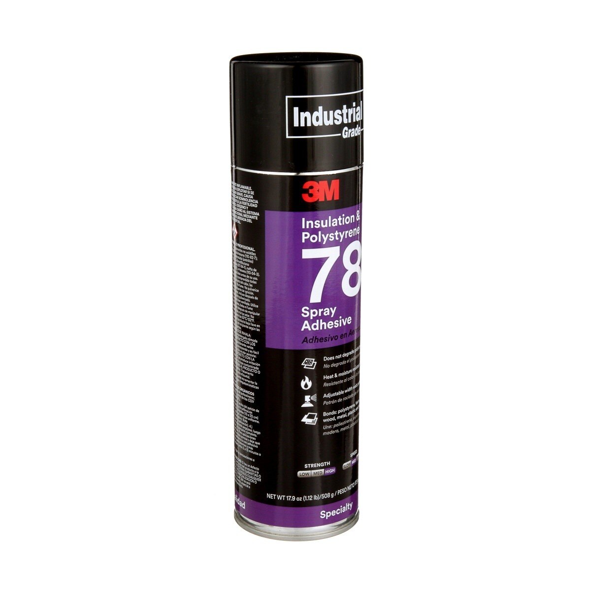3M 78 41593 Polystyrene Foam Insulation Spray Adhesive, Clear, 24 fl oz Can, Net Wt 17.9 oz (7000046590)  - (12Pack) - 2