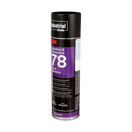 3M 78 41593 Polystyrene Foam Insulation Spray Adhesive, Clear, 24 fl oz Can, Net Wt 17.9 oz (7000046590)  - (12Pack) - 3