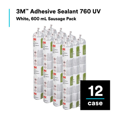 3M Adhesive Sealant 760 UV, White, 600 mL Sausage Pack (760 UV) (7000046609)  - (12Pack) - 5