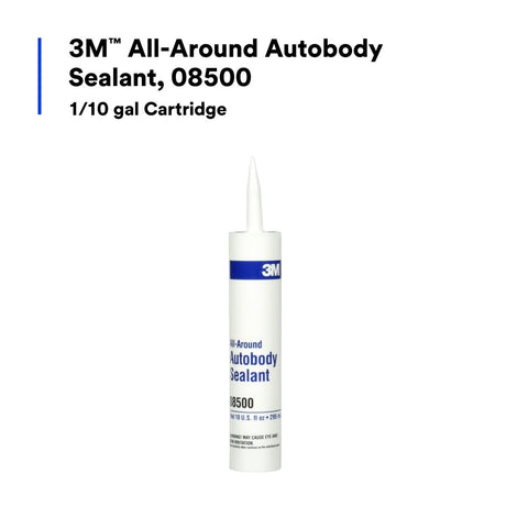 3M 08500 All-Around Autobody Sealant, Medium-Bodied, Water-Based, Quick-Drying, White, 1/10 gal 10 fl oz Cartridge (7000046622)  - (12Pack) - 2