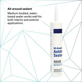 3M 08500 All-Around Autobody Sealant, Medium-Bodied, Water-Based, Quick-Drying, White, 1/10 gal 10 fl oz Cartridge (7000046622)  - (12Pack) - 4