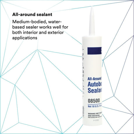 3M 08500 All-Around Autobody Sealant, Medium-Bodied, Water-Based, Quick-Drying, White, 1/10 gal 10 fl oz Cartridge (7000046622)  - (12Pack) - 4