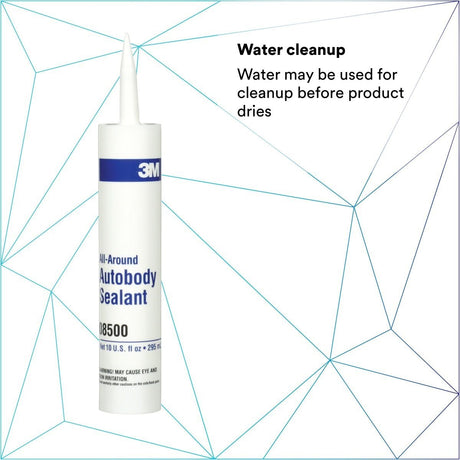3M 08500 All-Around Autobody Sealant, Medium-Bodied, Water-Based, Quick-Drying, White, 1/10 gal 10 fl oz Cartridge (7000046622)  - (12Pack) - 8