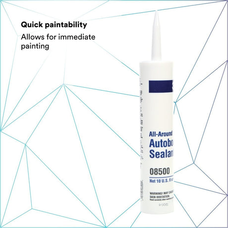 3M 08500 All-Around Autobody Sealant, Medium-Bodied, Water-Based, Quick-Drying, White, 1/10 gal 10 fl oz Cartridge (7000046622)  - (12Pack) - 9