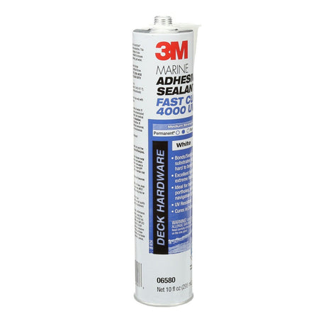 3M 4000 UV Marine Adhesive Sealant Fast Cure, White, Medium Strength, UV Resistant, 295 mL Cartridge, 10 fl oz (6580) (7000046623)  - (12Pack) - 2