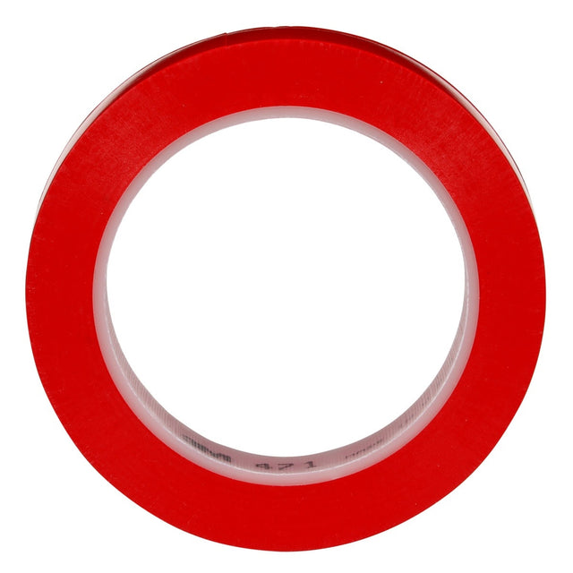 3M 471 Vinyl Tape, Red, 3/4 in x 36 yd, 5.2 mil (7000047452) (48 Pack)
