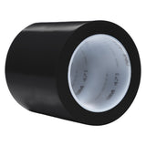 3M 471 Vinyl Tape, Black, 4 in x 36 yd, 5.2 mil (7000047460) (8 Pack)