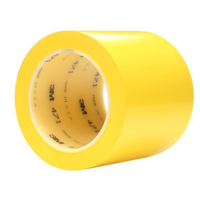3M 471 Vinyl Tape, Yellow, 4 in x 36 yd, 5.2 mil (7000047471) (8 Pack)