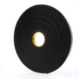 3M 4508 Vinyl Foam Tape, Black, 3/8 in x 36 yd, 125 mil (7000047495) (24 Pack)