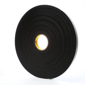3M 4508 Vinyl Foam Tape, Black, 3/8 in x 36 yd, 125 mil (7000047495) (24 Pack)