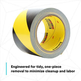 3M 5702 Safety Stripe Vinyl Tape , Black/Yellow, 3 in x 36 yd, 5.4 mil (7000048386) (12 Pack) - 3