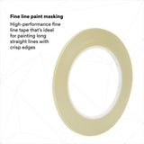 3M 218 Scotch Fine Line Premium Masking Tape, Green, 1/8 in x 60 yd x 4.7 mil (7000048455)  - (12Pack) - 2