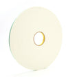 3M 4008 Double Coated Urethane Foam Tape, Off White, 1/2 in x 36 yd, 125 mil (7000048481) (18 Pack)