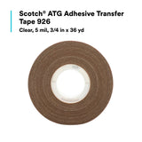 3M 926 924 Scotch ATG Adhesive Transfer Tape, Clear, 5 mil, 3/4 in x 36 yd (7000048495) (48 Pack) - 2