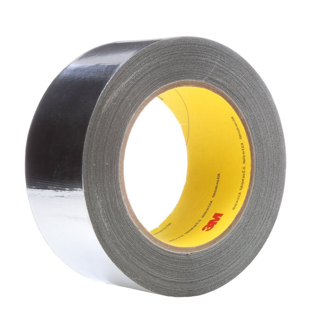 3M 363 High Temperature Aluminum Foil Glass Cloth Tape, Silver, 3/4 in x 36 yd, 7.3 mil (7000048751) (48 Pack)