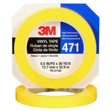 3M 471 Vinyl Tape, Yellow, 3/8 in x 36 yd, 5.2 mil (7000048775) (96 Pack) - 6