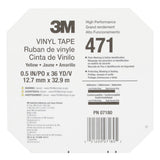 3M 471 Vinyl Tape, Yellow, 3/8 in x 36 yd, 5.2 mil (7000048775) (96 Pack) - 10