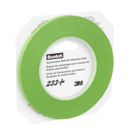 3M 233+ Scotch Performance Green Masking Tape, 6 mm x 55 m, Automotive Refinish (26344) (7000048806)  - (12Pack) - 3
