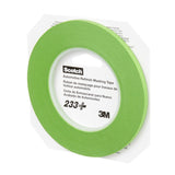 3M 233+ Scotch Performance Green Masking Tape, 6 mm x 55 m, Automotive Refinish (26344) (7000048806)  - (12Pack) - 4